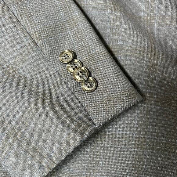 Tommy Hilfiger Men’s Blazer Suit Jacket & Pants Set Navy Blue Plaid Button Up - Picture 5 of 16